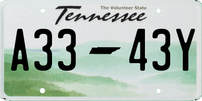 TN license plate A3343Y
