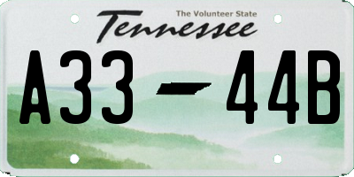 TN license plate A3344B