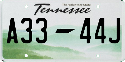TN license plate A3344J