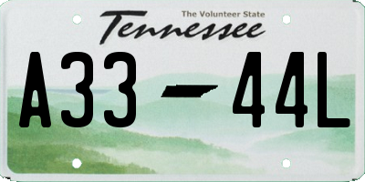 TN license plate A3344L