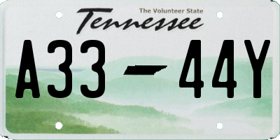 TN license plate A3344Y