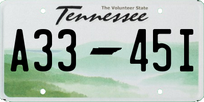 TN license plate A3345I