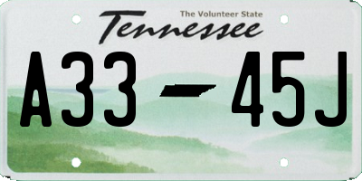 TN license plate A3345J