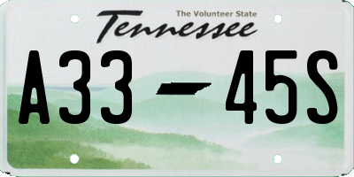 TN license plate A3345S