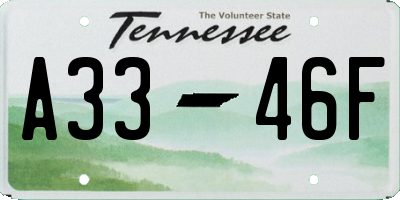 TN license plate A3346F