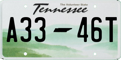 TN license plate A3346T