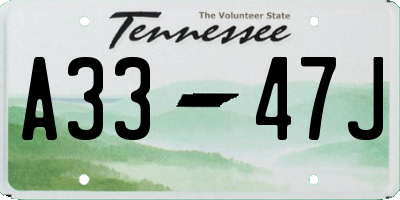 TN license plate A3347J