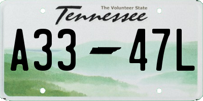 TN license plate A3347L