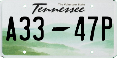 TN license plate A3347P