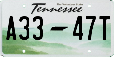 TN license plate A3347T