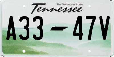 TN license plate A3347V