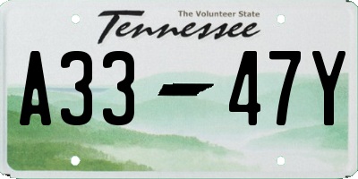 TN license plate A3347Y