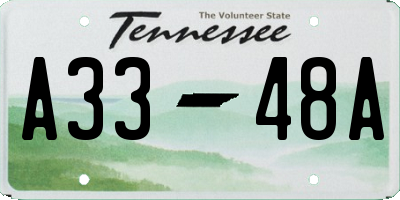 TN license plate A3348A