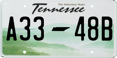TN license plate A3348B