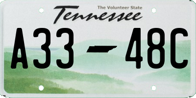 TN license plate A3348C