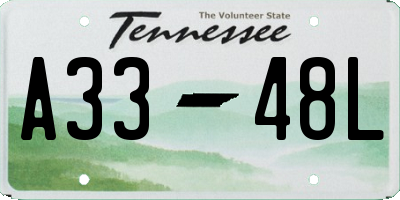 TN license plate A3348L