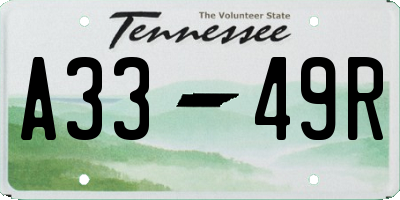 TN license plate A3349R