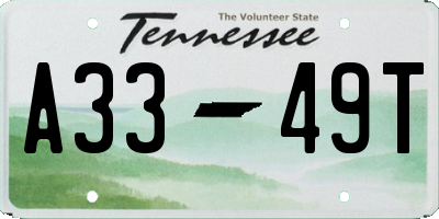 TN license plate A3349T