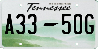 TN license plate A3350G