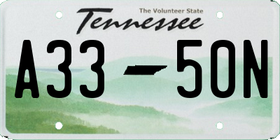 TN license plate A3350N