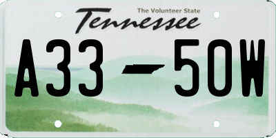 TN license plate A3350W