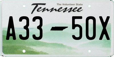 TN license plate A3350X