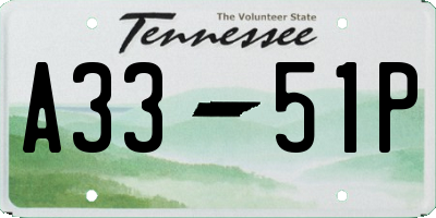 TN license plate A3351P