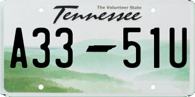 TN license plate A3351U