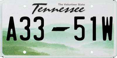 TN license plate A3351W
