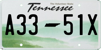 TN license plate A3351X