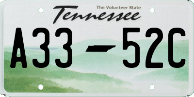 TN license plate A3352C