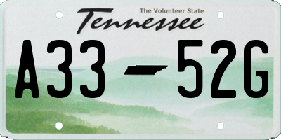 TN license plate A3352G