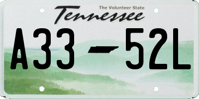TN license plate A3352L