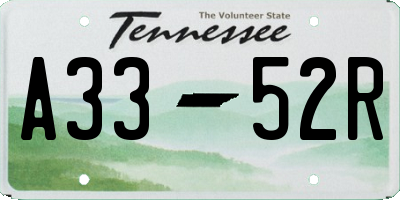 TN license plate A3352R