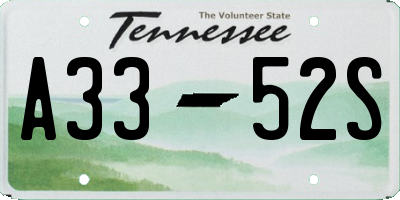 TN license plate A3352S