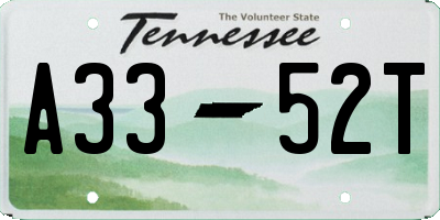 TN license plate A3352T