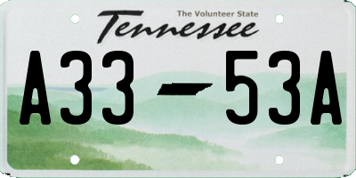 TN license plate A3353A