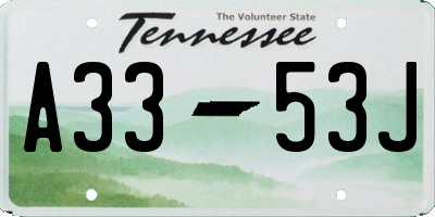 TN license plate A3353J