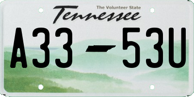 TN license plate A3353U