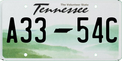 TN license plate A3354C