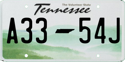 TN license plate A3354J