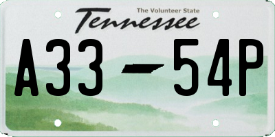 TN license plate A3354P