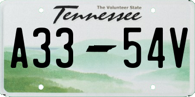 TN license plate A3354V