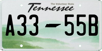 TN license plate A3355B