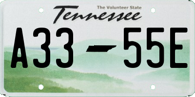 TN license plate A3355E