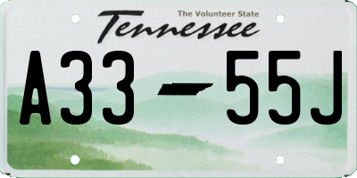 TN license plate A3355J