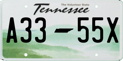 TN license plate A3355X