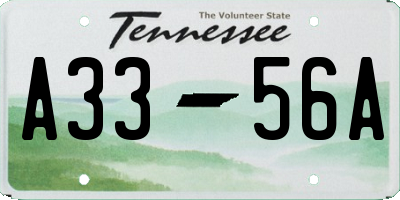 TN license plate A3356A