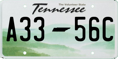 TN license plate A3356C