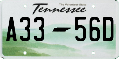 TN license plate A3356D